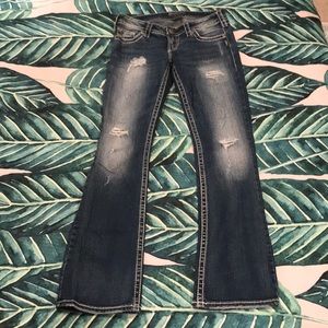 Silver boot cut jeans